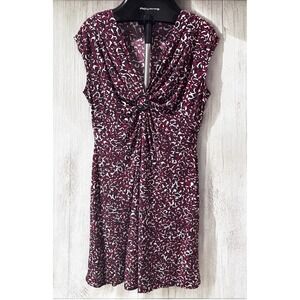 CHAPS Knot Front Stretch Sleeveless Dress Womens Burgundy Red), Black & White PL